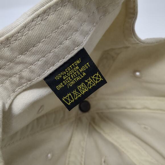 USA Flag Patch Slideback Hat Beige One Size Adjustable Vent Holes - Picture 9 of 9